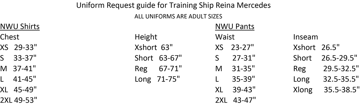 Uniforms - Training Ship Reina Mercedes